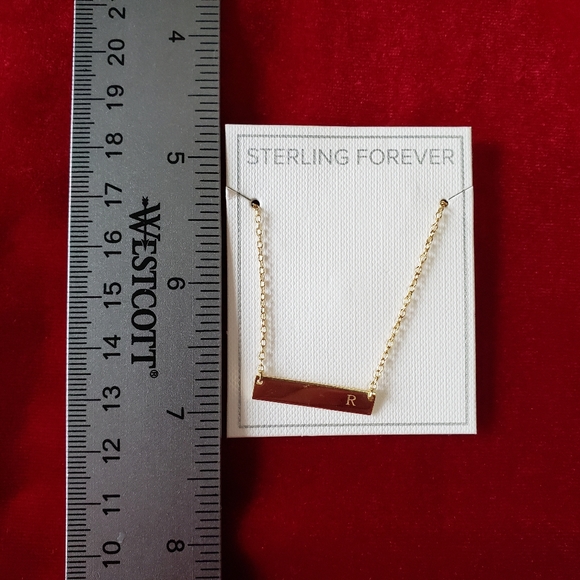 NEW Gold tone Sterling Forever 925 letter R necklace - Picture 4 of 5